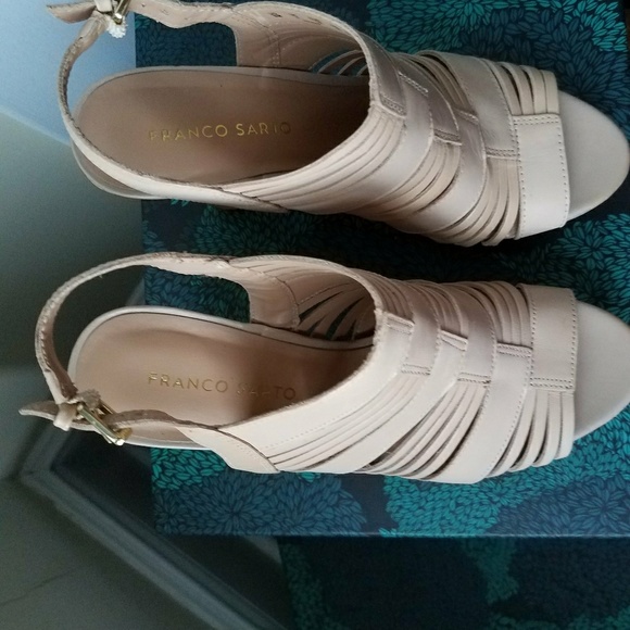 Franco Sarto Nude Cork Wedge Sandal size 8 - Picture 3 of 3